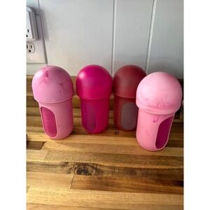 Boon Nursh Silicone Baby Bottles 8oz Set of 4 Pink Magenta Air-Free Feeding
